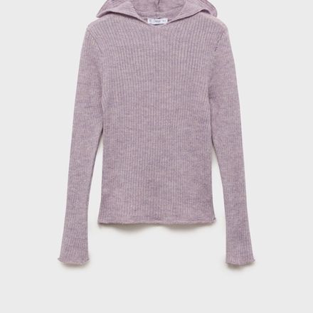 Pull-over Maille Côtelée Capuche thumbnail 1
