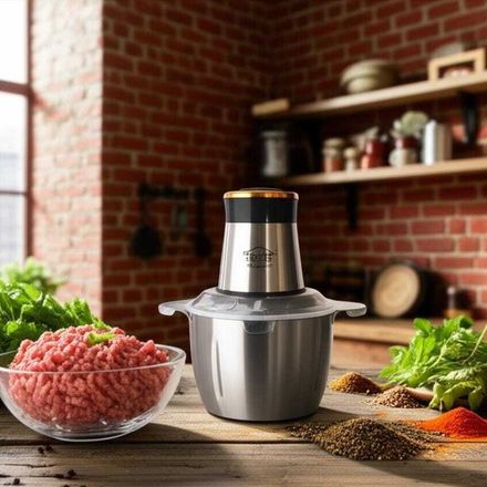 Hachoir Électrique Multifonction 3l - Viande Légumes Mixeur Culinaire Epice Ail Trancheuse Hachoir à Viande Électrique Inox thumbnail 3