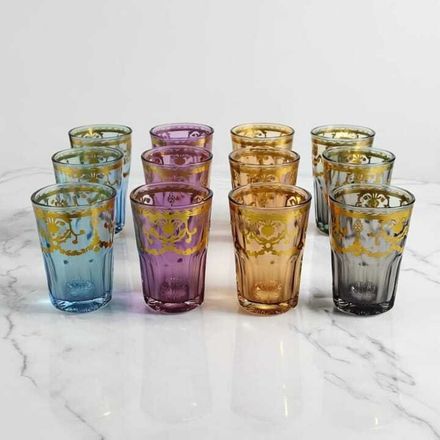 12 Verres à Thé Couleurs - Non Spécifié - Set de 12 - Cristallin Vert - Design Marocain - Contenance Généreuse thumbnail 1
