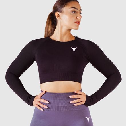 Essential Seamless Haut Court Femme Noir thumbnail 1