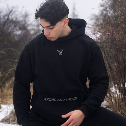 Classic Sweat à Capuche Coton Noir thumbnail 6