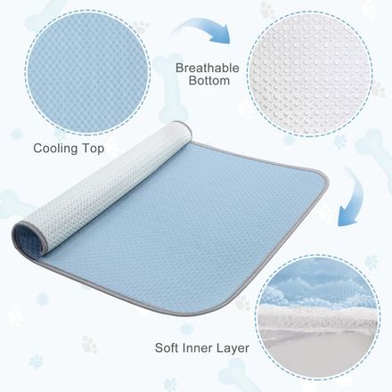 Tapis Rafraîchissant Été pour Chiens & Chats – Coussin en Soie de Glace Lavable thumbnail 2