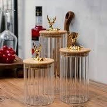 Lot de 3 Bocaux de Rangement Hermétiques en Verre avec Couvercles  thumbnail 2