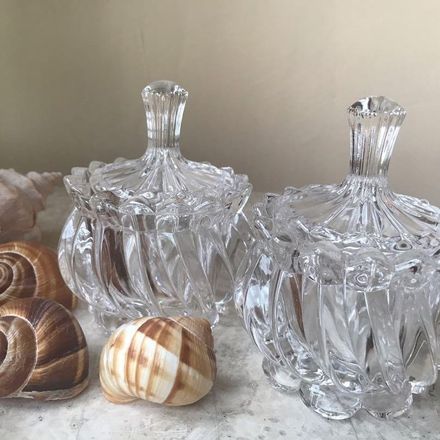 Sucrière -Bonbonnière en Verre avec Couvercle en Cristal, Couvert Décoratif 250 ml thumbnail 2