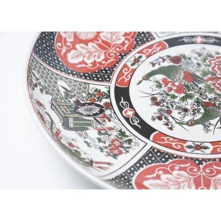 Plat porcelaine imprimé model taous 36cm Assiette de service Plat de service Plats froids Assiette plate en céramique en relief de 36 cm Grande assiette ronde Assiette occidentale Assiette à dîner thumbnail 2