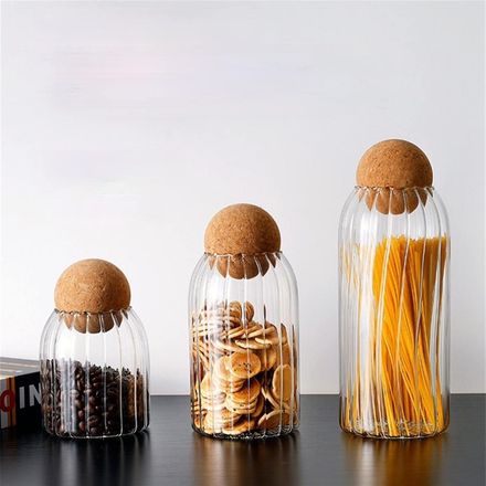 Set 3 Bocaux Bouteille en Verre avec Couvercle Bambou 900ml ,500ml et 300ml Stockage de Pots de Thé, Bocaux en Verre de Stockage de Grains de Café avec Couvercle Pots de Bouteille de Stockage de cuisine Épices Café Conteneur de Thé Organisateur de Condiments thumbnail 3