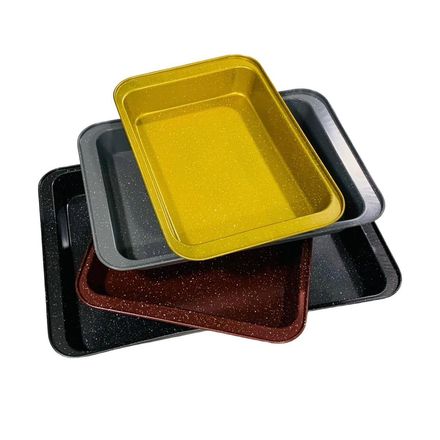 Set 4 plats à four pour plats et gratis ou moiles pour gateaux,4 Plats a Four Rectangulaires antihadesifs - Gratin Plat à Rôtir Antiadhésif- Plateau Four Acier Plaque à Rôtir Rectangulaire le GM 48.2/32/5.5cmMM 43/29/5.5cm,PM 37.8/25.5/5.5cm Et PM 32.4/22.3/5.3cm. thumbnail 1