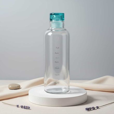 Bouteille d'eau en verre résistant transparent -adultes et enfants, les voyages, la gym, le quotidien -600Ml-( couleurs aléatoires ) thumbnail 3