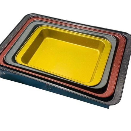 Set 4 plats à four pour plats et gratis ou moiles pour gateaux,4 Plats a Four Rectangulaires antihadesifs - Gratin Plat à Rôtir Antiadhésif- Plateau Four Acier Plaque à Rôtir Rectangulaire le GM 48.2/32/5.5cmMM 43/29/5.5cm,PM 37.8/25.5/5.5cm Et PM 32.4/22.3/5.3cm. thumbnail 3