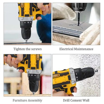 Perceuse sans fil 21V avec double batterie rechargeable pour bricolage et travaux domestiques thumbnail 2