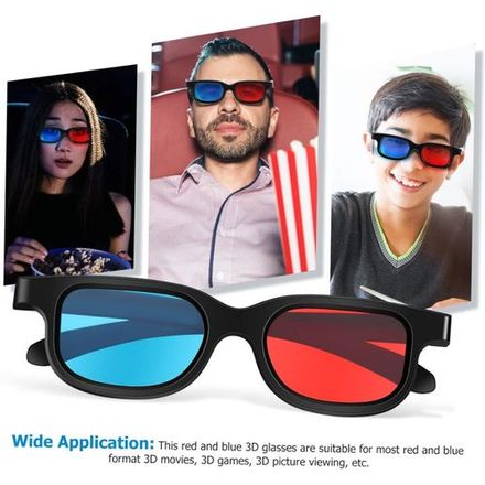 Lunettes 3D Immersives pour Cinéma Maison, lunettes rouges et bleues thumbnail 4