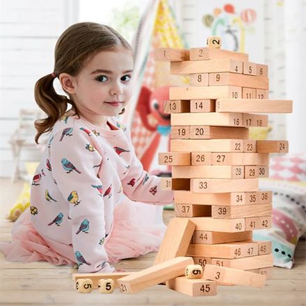 Jeu de Construction en Bois pour Enfants et Adultes (54 Pièces) thumbnail 2
