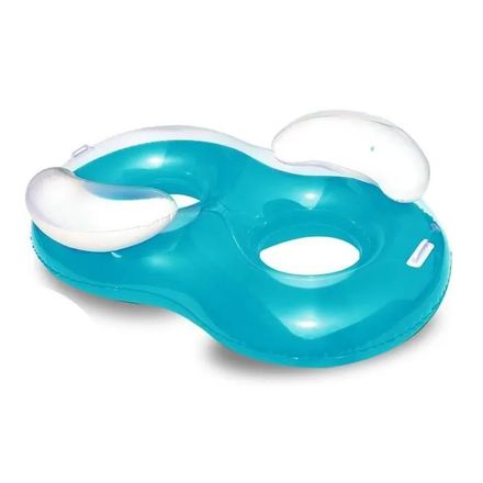Bouée de piscine gonflable à deux places avec dossier pour adultes pour adultes thumbnail 4