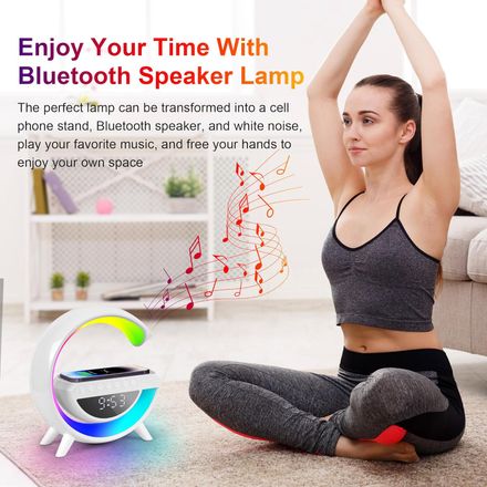 Veilleuse RVB Multifonctionnelle avec Haut-Parleur Bluetooth et Charge sans Fil thumbnail 3