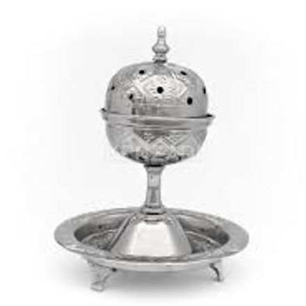 Diffuseur d’encens marocain Oud Mbakhra, un encens classique argenté thumbnail 4