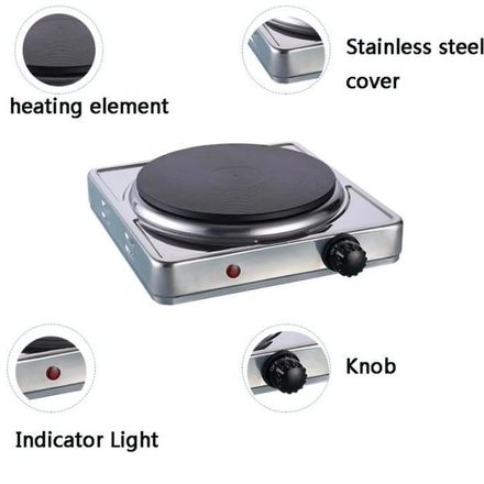 Plaque de Cuisson Électrique 1000W Réchaud Électrique 1 Feux L’acier Inoxydable thumbnail 4