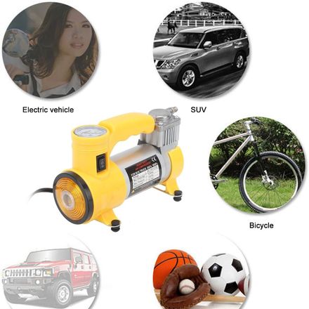 Gonflez et Roulez Compresseur d’Air Métallique 12V pour Pneus de Voiture thumbnail 3