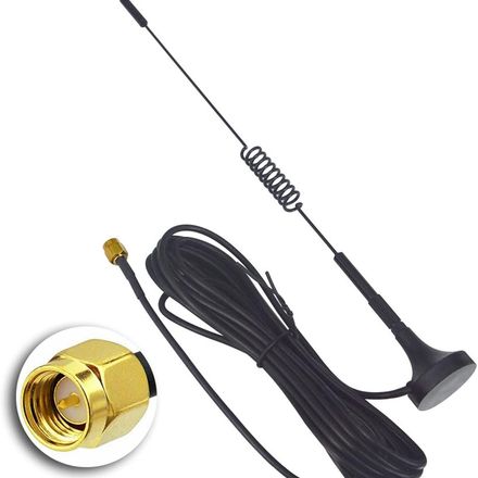 Antenne pour talkie-walkie 433MHz SMA mâle avec base magnétique à aspiration thumbnail 1