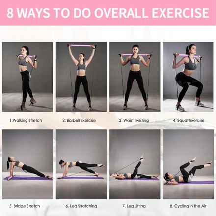 Kit de barre de Pilates – Dispositif d’exercice polyvalent pour la maison thumbnail 2