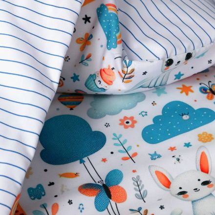 Housse de Couette Bébé Premium Double Face Jungle en Fête (Housse -115x130cm- + 1 TO -30x50 cm-) - Un Luxe pour Votre Bébé // Collection Berceaux de Rêves ! thumbnail 3