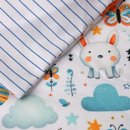 Housse de Couette Bébé Premium Double Face Jungle en Fête (Housse -115x130cm- + 1 TO -30x50 cm-) - Un Luxe pour Votre Bébé // Collection Berceaux de Rêves ! thumbnail 2