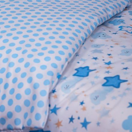 Housse de Couette Bébé Premium Double Face Nuit Etoilée (Housse -115x130cm- + 1 TO -30x50 cm-) - pour Votre Bébé // Collection Berçeaux de Rêves ! thumbnail 3