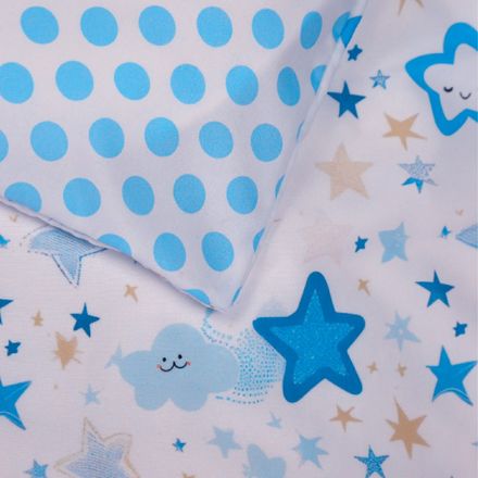 Housse de Couette Bébé Premium Double Face Nuit Etoilée (Housse -115x130cm- + 1 TO -30x50 cm-) - pour Votre Bébé // Collection Berçeaux de Rêves ! thumbnail 4