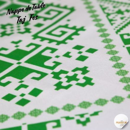 Nappe Taj Fès de la Collection Touches de Fès Luxueuses - Vert thumbnail 2