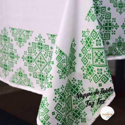 Nappe Taj Fès de la Collection Touches de Fès Luxueuses - Vert thumbnail 3