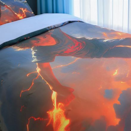 Housse de Couette Garçon Maître de Magma 1 Place - (160x220 cm) + 1 Taies d’Oreiller   thumbnail 3