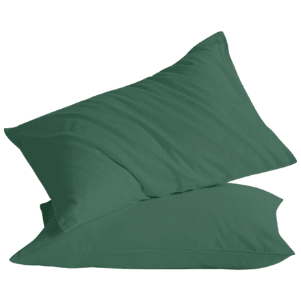 2 Taies D'oreiller Uni Vert Foncé Doux & Antiallergique 50x70cm thumbnail 2