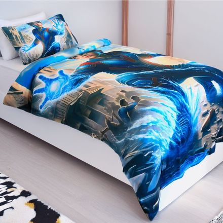Housse de Couette Garçon Maître de L'eau+ 1TO Offerte - 1 Place(160x220 cm) - Collection Galaxie des Héros thumbnail 4