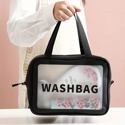 Ensemble de 3 Trousse de Maquillage Transparentes pour Femmes (Couleur Aléatoire) thumbnail 3