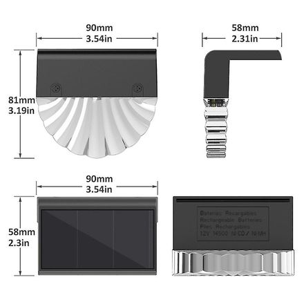 2 pcs Lampes solaires LED étanches pour jardin, clôture, terrasse et allée thumbnail 1