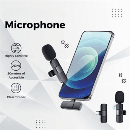 Microphone Sans Fil Portable pour Enregistrement Audio et Vidéo thumbnail 3