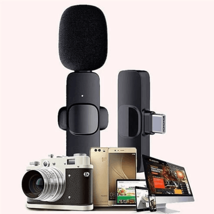 Microphone Sans Fil Portable pour Enregistrement Audio et Vidéo thumbnail 1