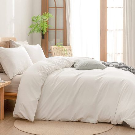 Housse de Couette Blanche + Taies d’Oreiller Offertes _ Doux & Antiallérgique thumbnail 1