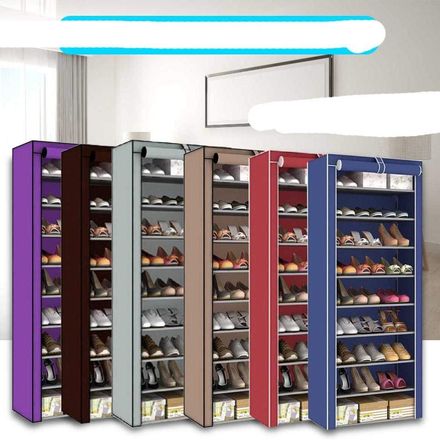 Armoire à Chaussures avec Couverture en Tissu, Rangement Pratique pour les Chaussures et Vêtements (Colleur Aléatoire) thumbnail 1