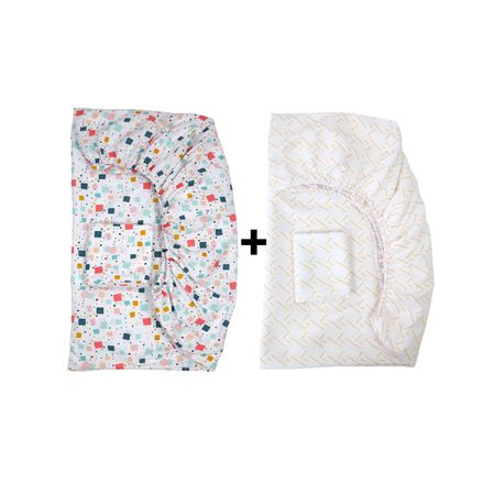 Set Draps Housse Bébé Imprimé  (2 Draps housse 60x120 cm) + (2 Taies d’Oreiller 30x50cm) thumbnail 4