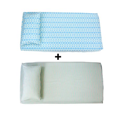 Set Draps Housse Bébé Imprimé Harmonie Géométrique ( Couleur Alératoire ) thumbnail 1