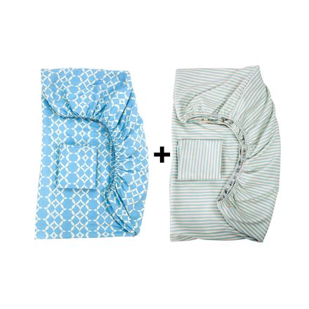 Set Draps Housse Bébé Imprimé Harmonie Géométrique ( Couleur Alératoire ) thumbnail 4