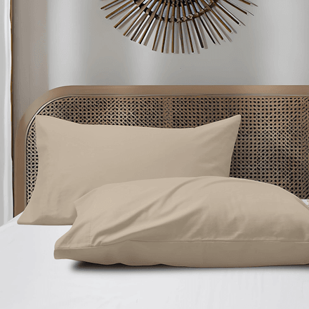 2 Taies d'Oreiller Uni Beige Sable (50 x70 cm) // Doux & Anti-allérgique thumbnail 2