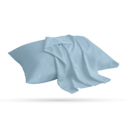 2 Taies d'oreiller Uni Bleu Glacier 50x70cm // Doux & Antiallergique thumbnail 4