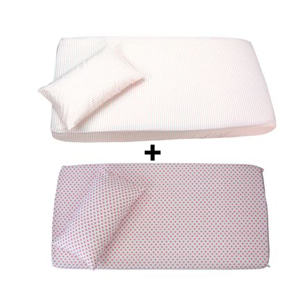 Set Draps Housse Bébé Imprimé Mélodie Rose (2 Draps housse 60x120 cm) + (2 Taies d’Oreiller 30x50cm) thumbnail 3