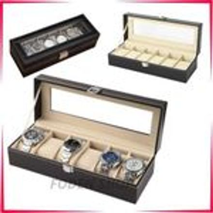 Boite de rangement pour 6 montres,Presentoir montre,Coffret montres,Boite bijoux,montre-bracelet thumbnail 2