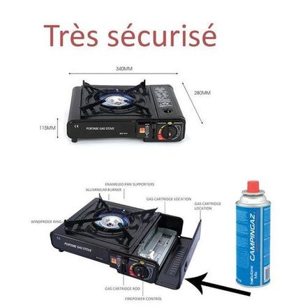 Mini Camping Gas Brûleur de réchaud de camping portatif au gaz butane (Sans bouteille de Gas) thumbnail 1