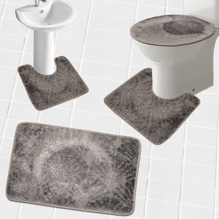 Simple Tapis De Bain 4 Pièce - Gris thumbnail 1