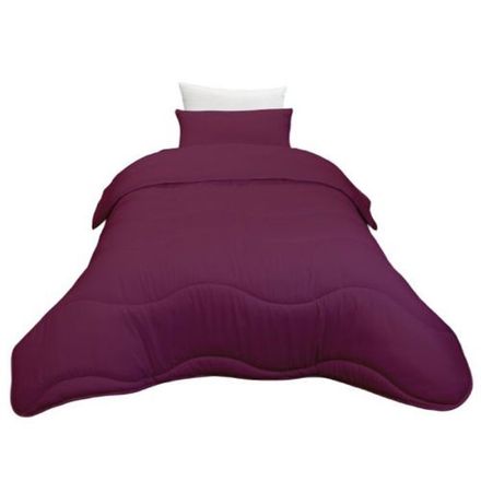 Couette Aubergine Microfibre Antiallergique (1Place) +2 Taie d’oreiller Offert thumbnail 1