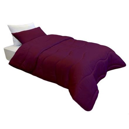 Couette Aubergine Microfibre Antiallergique (1Place) +2 Taie d’oreiller Offert thumbnail 2