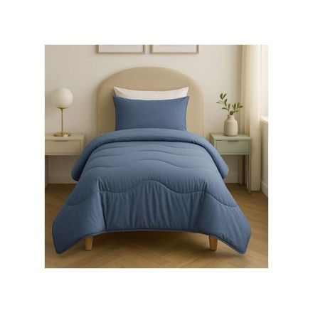Couette Uni Microfibre Antiallérgique Bleu Glacier  (1Place) 160x220 cm thumbnail 1